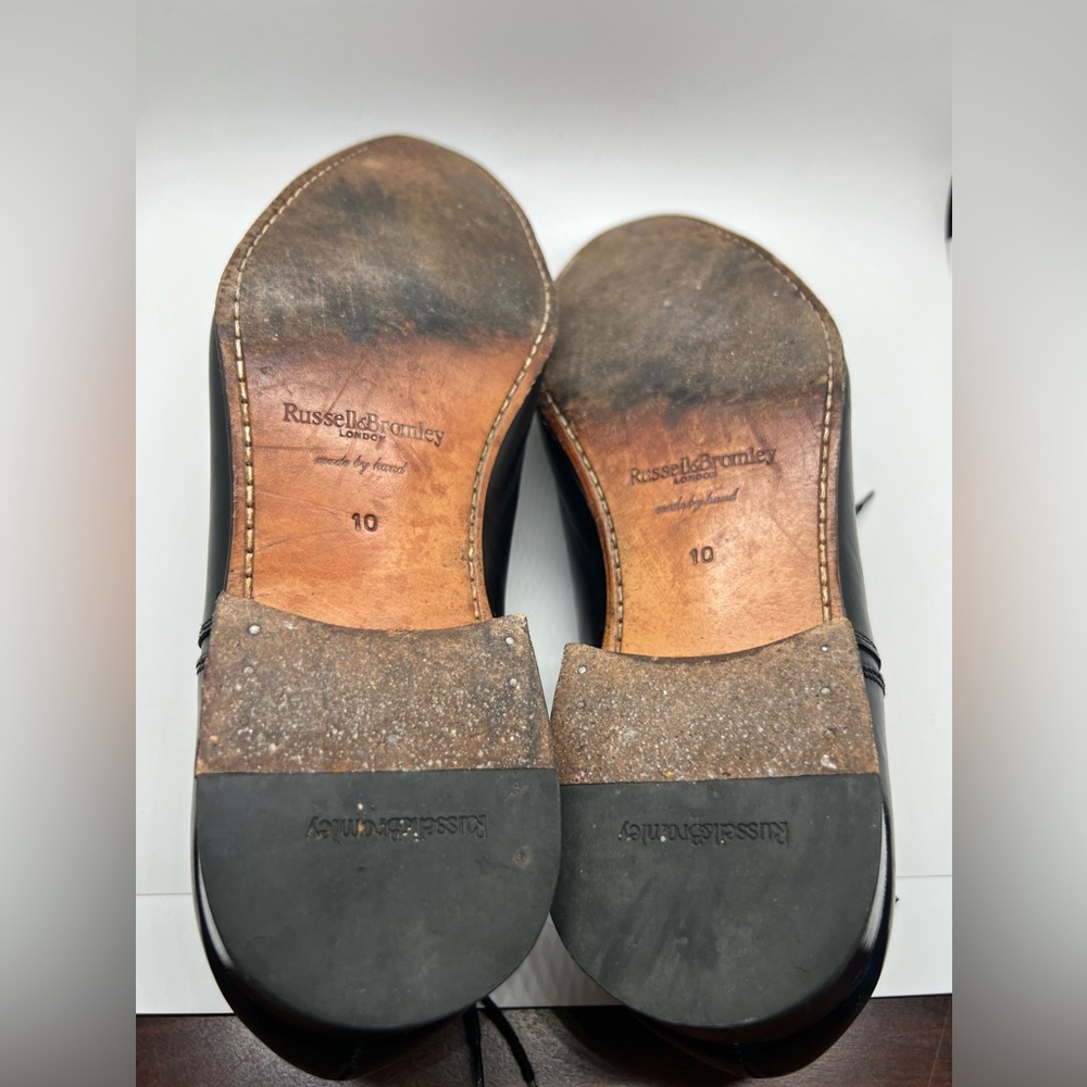 Russell & Bromley Black Leather Cumulus Toe Cap Leather Oxfords Men’s Size 10.5 - Picture 9 of 10